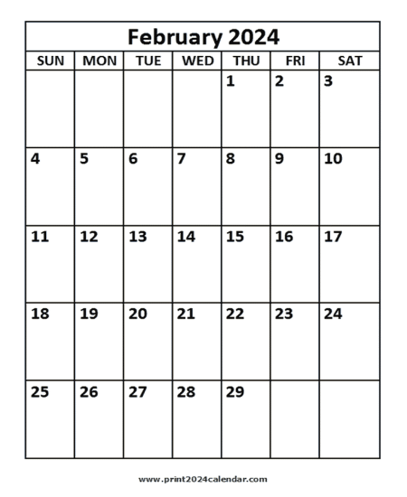 2024 February Calendar