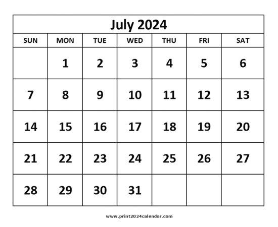 July 2024 Calendar