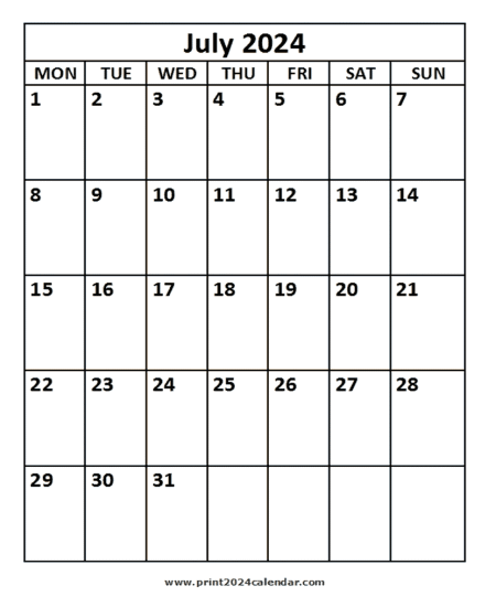 July 2024 Calendar