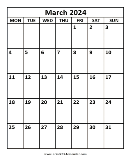 March 2024 Calendar