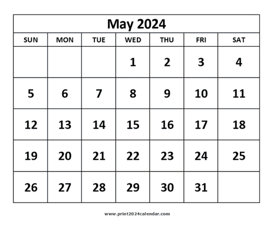 May 2024 Calendar