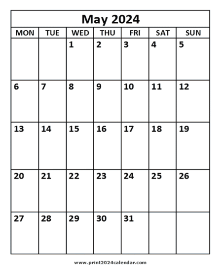May 2024 Calendar