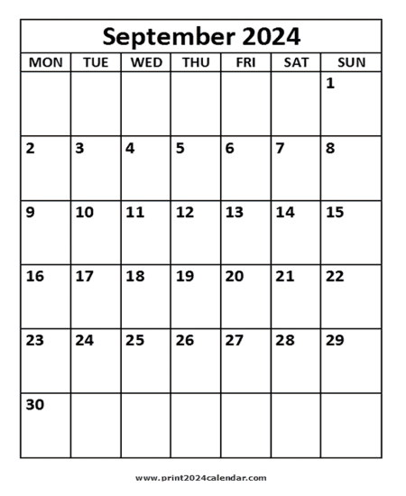 September 2024 Calendar