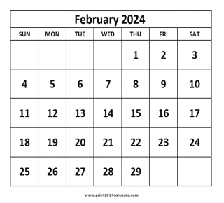 February 2024 calendar