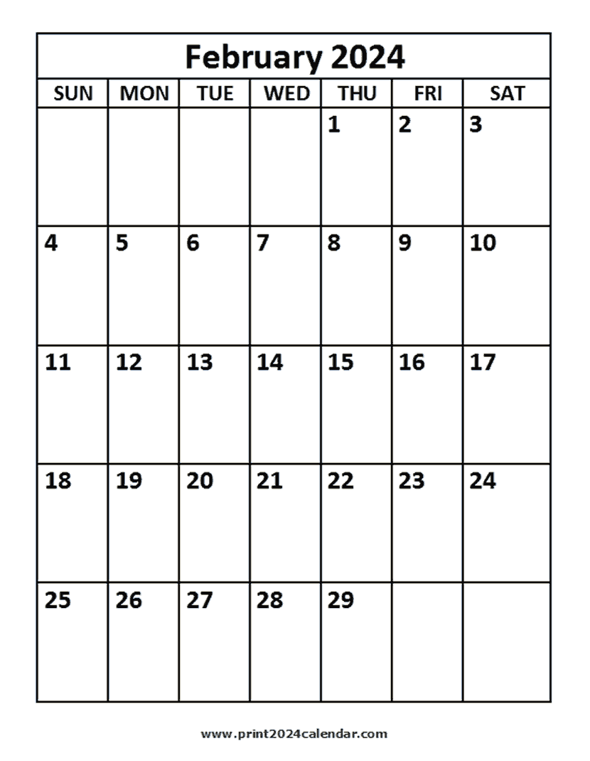 2024 February Calendar