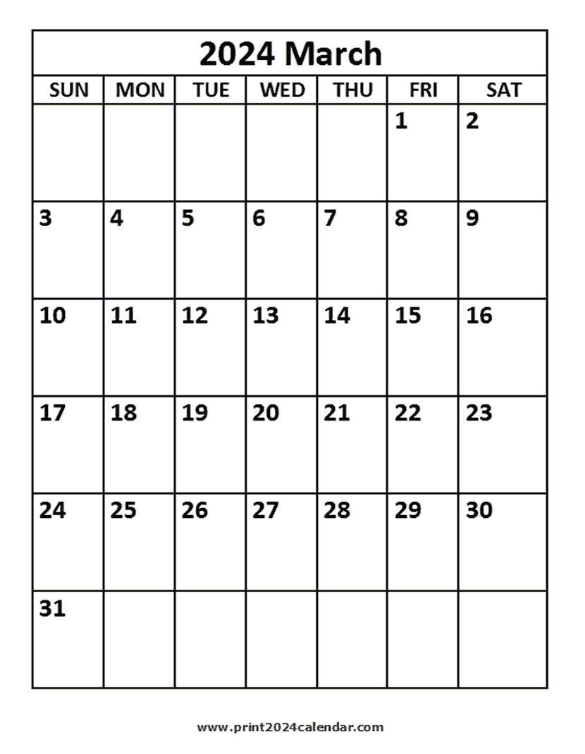 2024 March Calendar