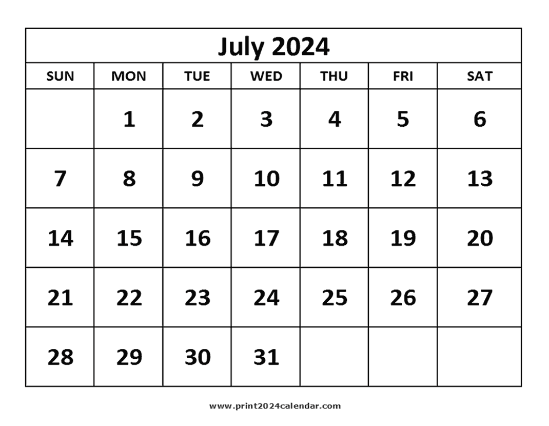July 2024 Calendar