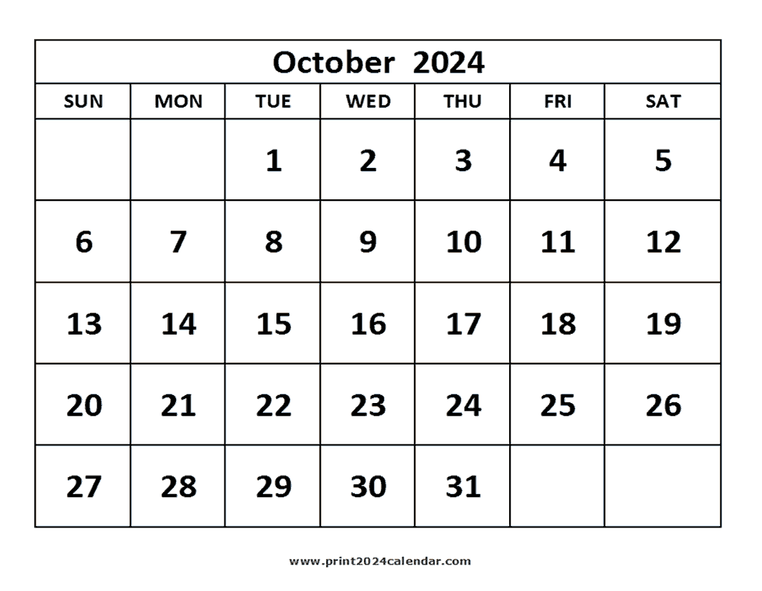 October 2024 Calendar